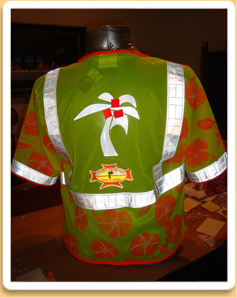 Hawaiian Safety Shirt with Sleeves Special Order back view Hawaiian Safety Shirt with Sleeves Special Order back view