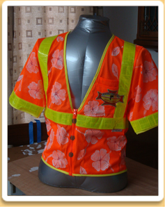 Hawaiian Safety Shirt with Sleeves Special Order front view Hawaiian Safety Shirt with Sleeves Special Order front view